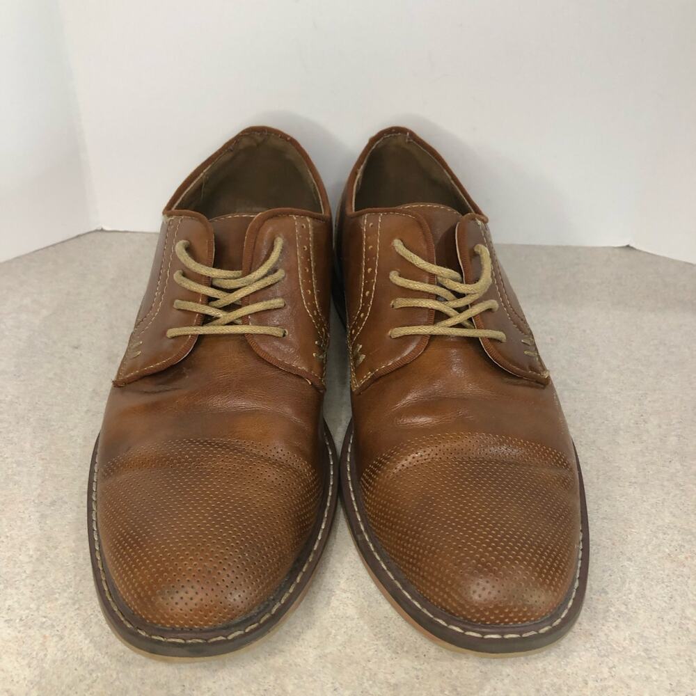 Steve Madden M-Alk Cognac Brown Dress Oxford Shoes WM910771 Sz 9M Perforated Toe - Picture 2 of 8